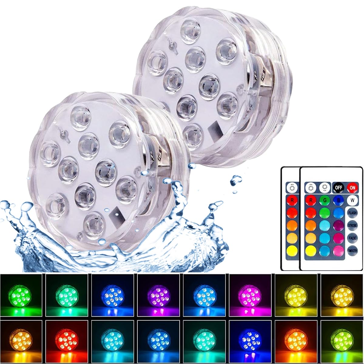 Amazon.com: Anziner 2Pack Submersible LED Lights Waterproof Pool